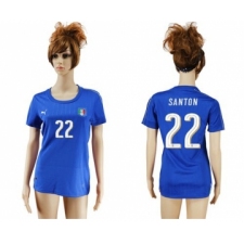 Women's Italy #22 Santon Home Soccer Country Jersey