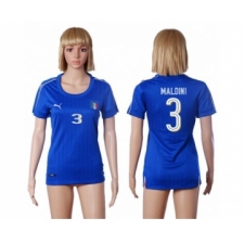 Women's Italy #3 Maldini Home Soccer Country Jersey