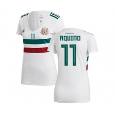 Women's Mexico #11 Aquino Away Soccer Country Jersey