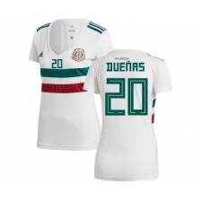 Women's Mexico #20 Duenas Away Soccer Country Jersey