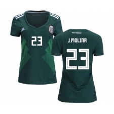 Women's Mexico #23 J.Molina Home Soccer Country Jersey