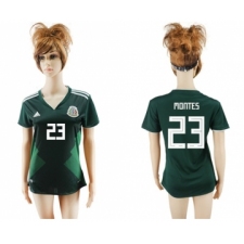 Women's Mexico #23 Montes Home Soccer Country Jersey