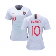 Women's Portugal #10 J.Mario Away Soccer Country Jersey