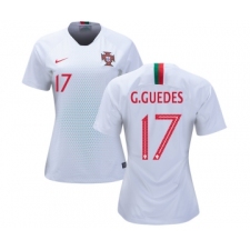 Women's Portugal #17 G.Guedes Away Soccer Country Jersey
