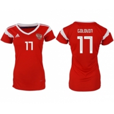 Women's Russia #17 Golovin Home Soccer Country Jersey