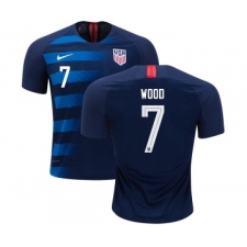 Women's USA #7 Wood Away Soccer Country Jersey