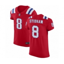 Men's New England Patriots #8 Jarrett Stidham Red Alternate Vapor Untouchable Elite Player Football Jersey