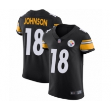 Men's Pittsburgh Steelers #18 Diontae Johnson Black Team Color Vapor Untouchable Elite Player Football Jersey