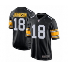 Men's Pittsburgh Steelers #18 Diontae Johnson Game Black Alternate Football Jersey