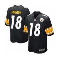 Men's Pittsburgh Steelers #18 Diontae Johnson Game Black Team Color Football Jersey