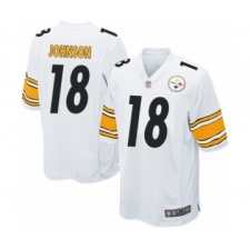 Men's Pittsburgh Steelers #18 Diontae Johnson Game White Football Jersey