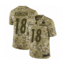 Men's Pittsburgh Steelers #18 Diontae Johnson Limited Camo 2018 Salute to Service Football Jersey