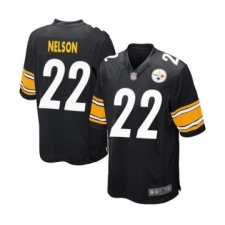 Men's Pittsburgh Steelers #22 Steven Nelson Game Black Team Color Football Jersey