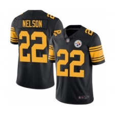Men's Pittsburgh Steelers #22 Steven Nelson Limited Black Rush Vapor Untouchable Football Jersey