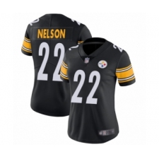Women's Pittsburgh Steelers #22 Steven Nelson Black Team Color Vapor Untouchable Limited Player Football Jersey