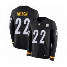 Youth Pittsburgh Steelers #22 Steven Nelson Limited Black Therma Long Sleeve Football Jersey