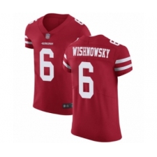 Men's San Francisco 49ers #6 Mitch Wishnowsky Red Team Color Vapor Untouchable Elite Player Football Jersey