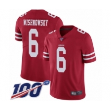 Men's San Francisco 49ers #6 Mitch Wishnowsky Red Team Color Vapor Untouchable Limited Player 100th Season Football Jersey
