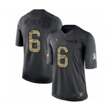 Youth San Francisco 49ers #6 Mitch Wishnowsky Limited Black 2016 Salute to Service Football Jersey