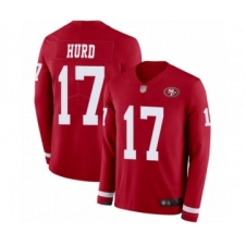 Men's San Francisco 49ers #17 Jalen Hurd Limited Red Therma Long Sleeve Football Jersey