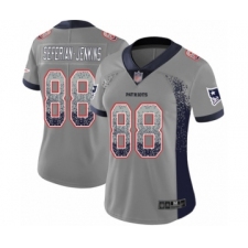 Women's New England Patriots #88 Austin Seferian-Jenkins Limited Gray Rush Drift Fashion Football Jersey