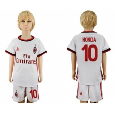AC Milan #10 Honda Away Kid Soccer Club Jersey