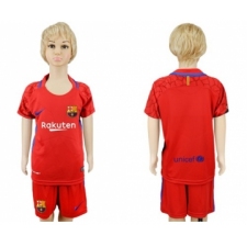 Barcelona Blank Red Goalkeeper Kid Soccer Club Jersey