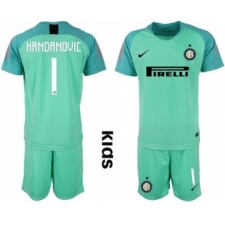 Inter Milan #1 Handanovic Green Goalkeeper Kid Soccer Club Jersey