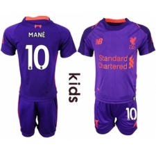 Liverpool #10 Mane Away Kid Soccer Club Jersey