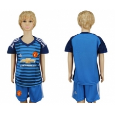Manchester United Blank Blue Kid Soccer Club Jersey