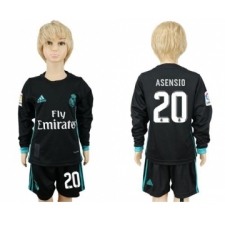 Real Madrid #20 Asensio Away Long Sleeves Kid Soccer Club Jersey