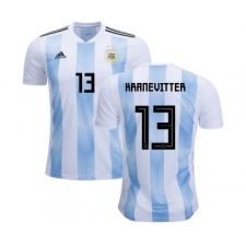 Argentina #13 Kranevitter Home Kid Soccer Country Jersey