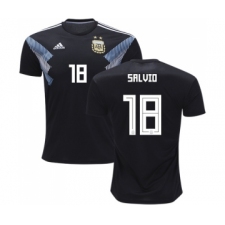 Argentina #18 Salvio Away Kid Soccer Country Jersey