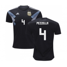 Argentina #4 Pezzella Away Kid Soccer Country Jersey