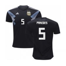 Argentina #5 Paredes Away Kid Soccer Country Jersey