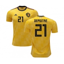 Belgium #21 Depoitre Away Kid Soccer Country Jersey