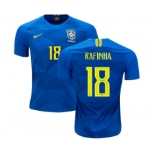 Brazil #18 Rafinha Away Kid Soccer Country Jersey