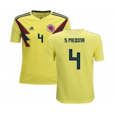 Colombia #4 S.Medina Home Kid Soccer Country Jersey