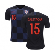 Croatia #15 Caletacar Away Kid Soccer Country Jersey