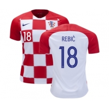 Croatia #18 Rebic Home Kid Soccer Country Jersey