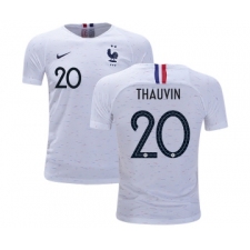 France #20 Thauvin Away Kid Soccer Country Jersey