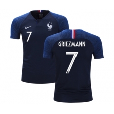 France #7 Griezmann Home Kid Soccer Country Jersey