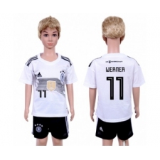 Germany #11 Werner White Home Kid Soccer Country Jersey