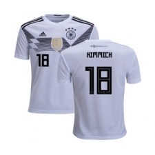 Germany #18 Kimmich White Home Kid Soccer Country Jersey