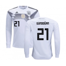 Germany #21 Gundogan Home Long Sleeves Kid Soccer Country Jersey