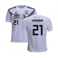 Germany #21 Gundogan White Home Kid Soccer Country Jersey