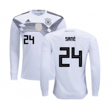 Germany #24 Sane Home Long Sleeves Kid Soccer Country Jersey