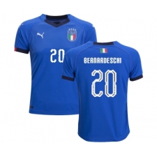 Italy #20 Bernardeschi Home Kid Soccer Country Jersey
