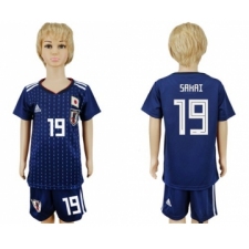 Japan #19 Sakai Home Kid Soccer Country Jersey