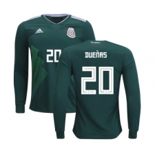 Mexico #20 Duenas Home Long Sleeves Kid Soccer Country Jersey